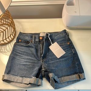 NWT Everlane size 23 dark wash jean shorts